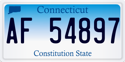 CT license plate AF54897