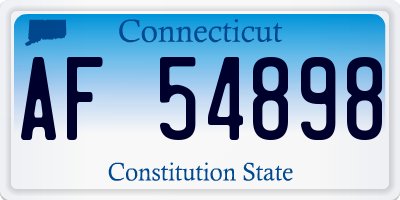 CT license plate AF54898