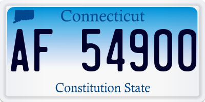 CT license plate AF54900