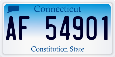 CT license plate AF54901