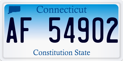 CT license plate AF54902