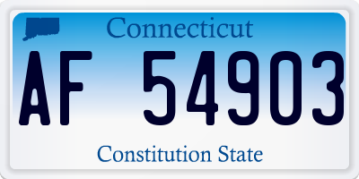 CT license plate AF54903