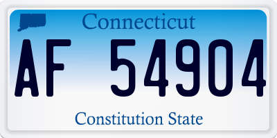CT license plate AF54904