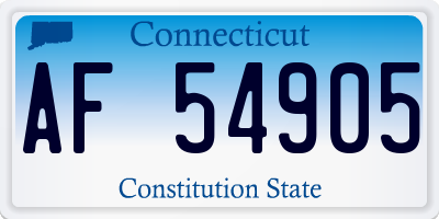 CT license plate AF54905