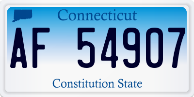CT license plate AF54907