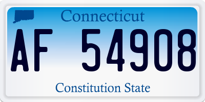 CT license plate AF54908