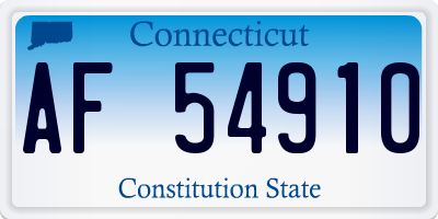 CT license plate AF54910