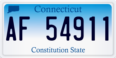 CT license plate AF54911