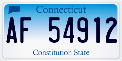 CT license plate AF54912