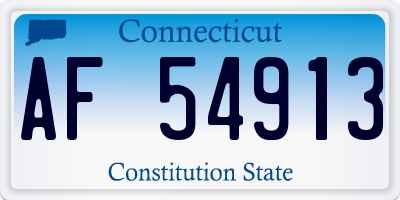 CT license plate AF54913