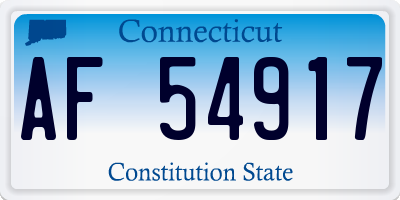 CT license plate AF54917