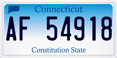 CT license plate AF54918