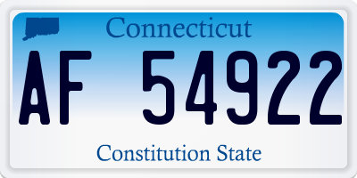 CT license plate AF54922