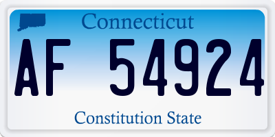 CT license plate AF54924