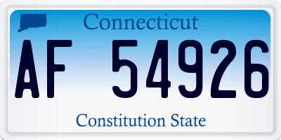 CT license plate AF54926