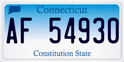 CT license plate AF54930