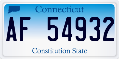 CT license plate AF54932
