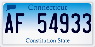 CT license plate AF54933