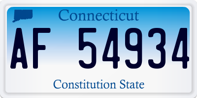 CT license plate AF54934