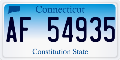 CT license plate AF54935