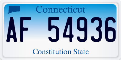 CT license plate AF54936