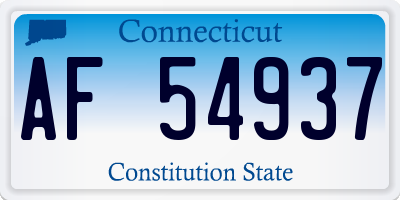CT license plate AF54937