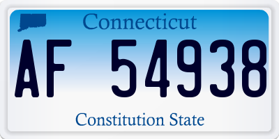 CT license plate AF54938