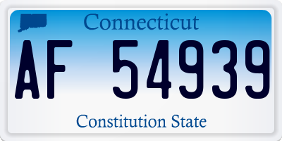 CT license plate AF54939