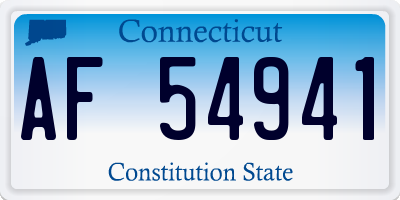 CT license plate AF54941