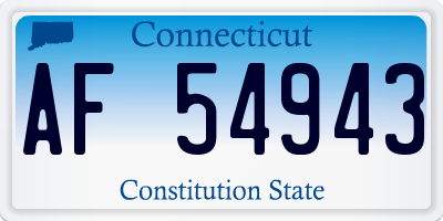 CT license plate AF54943