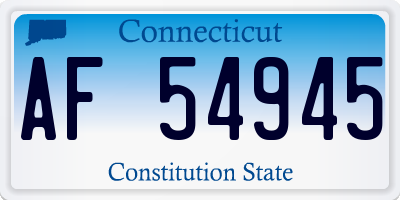 CT license plate AF54945