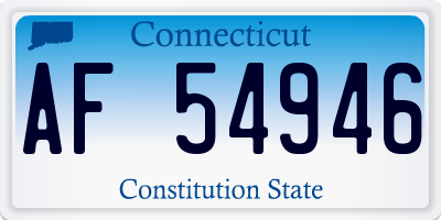 CT license plate AF54946