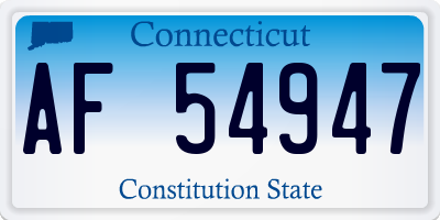 CT license plate AF54947