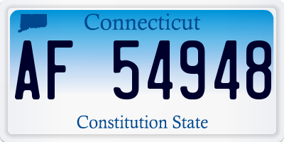 CT license plate AF54948