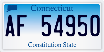CT license plate AF54950