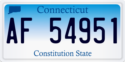 CT license plate AF54951