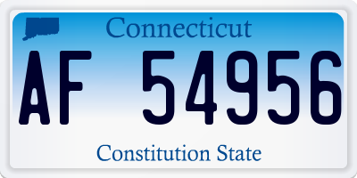 CT license plate AF54956