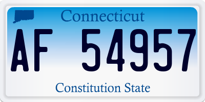 CT license plate AF54957