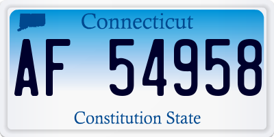 CT license plate AF54958