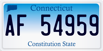 CT license plate AF54959