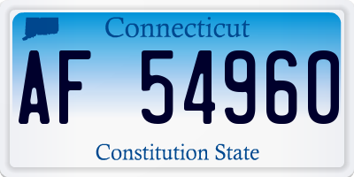 CT license plate AF54960