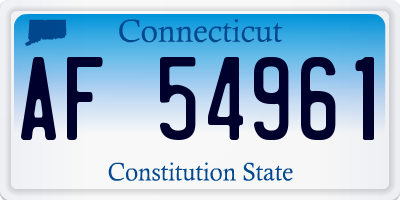 CT license plate AF54961