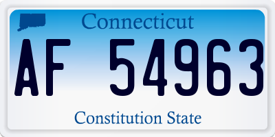CT license plate AF54963