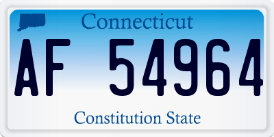 CT license plate AF54964