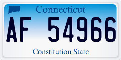 CT license plate AF54966