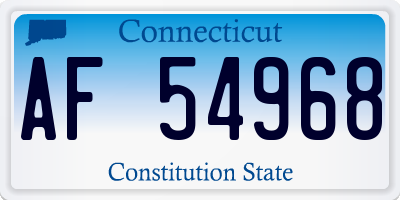 CT license plate AF54968