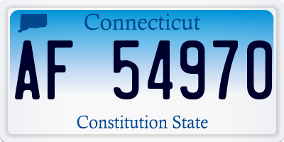 CT license plate AF54970