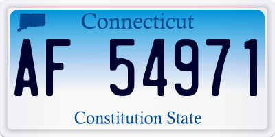 CT license plate AF54971
