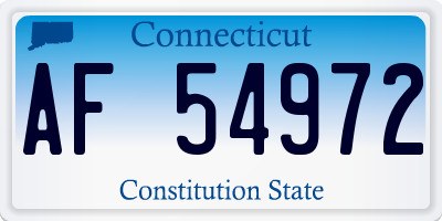 CT license plate AF54972