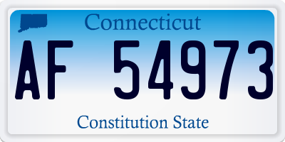 CT license plate AF54973